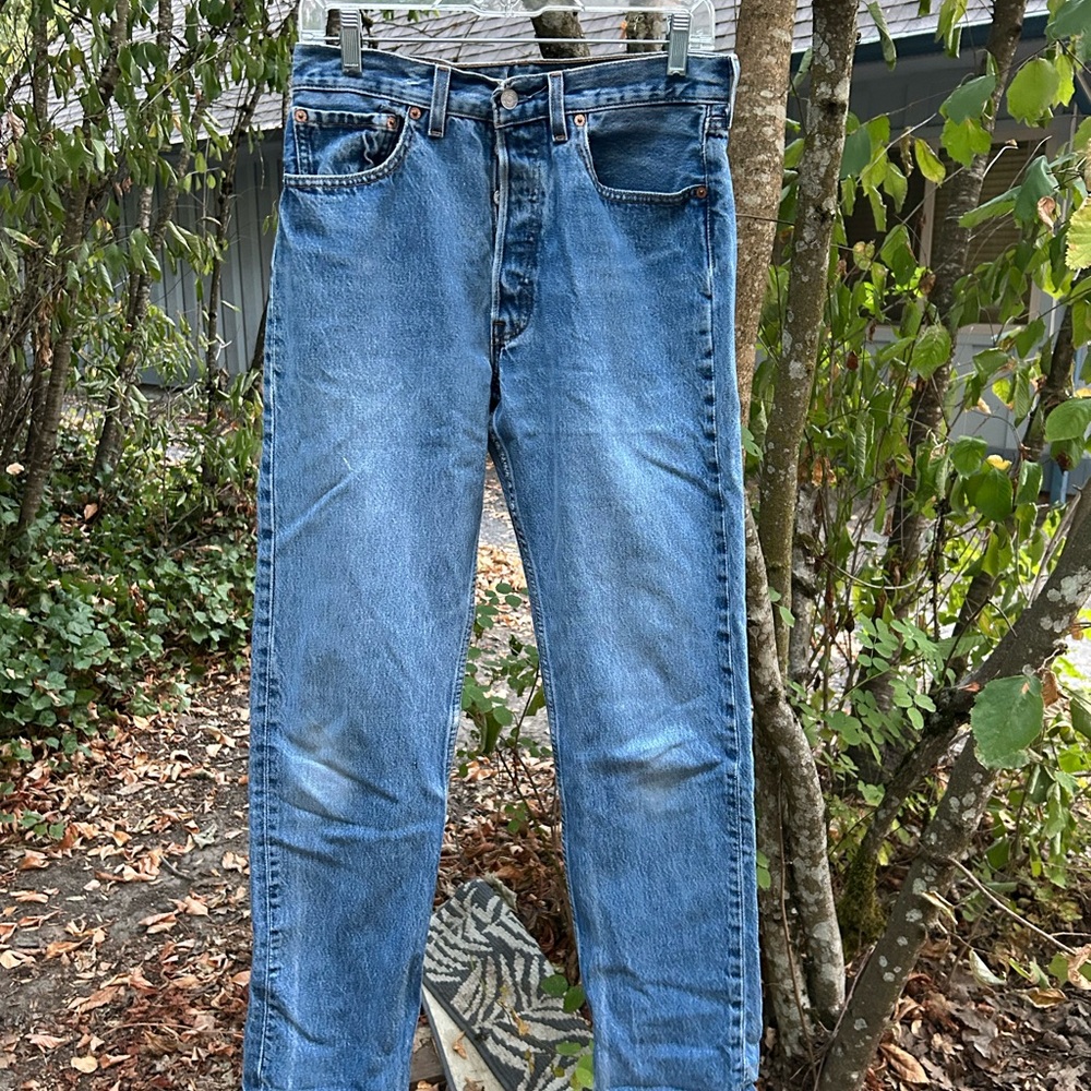 Levi’s 501 Button Down Jeans Made in USA Blue W15 I30 Classic Straight Leg